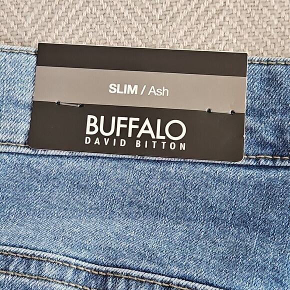 Buffalo David Bitton Ash Jeans Men's Size W34 L32 Light Blue Slim Fit NWT - Picture 13 of 16